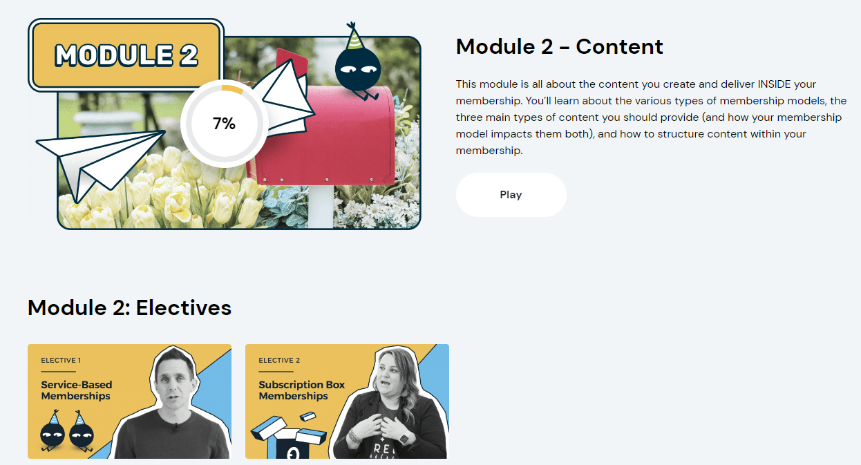 Membership Experience Course Module 2: Content course overview